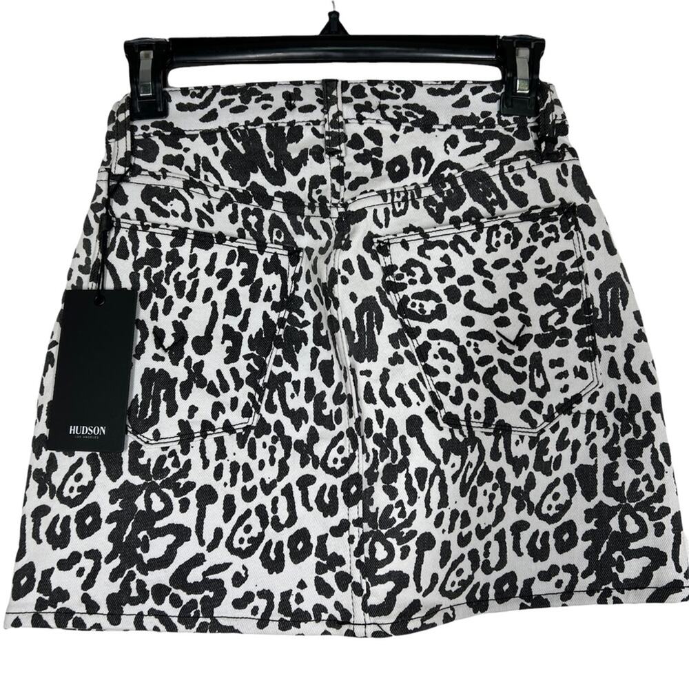 NWT NEW Hudson Jeans The Viper Mini Skirt In Washed Leopard Size 24 - Picture 4 of 9